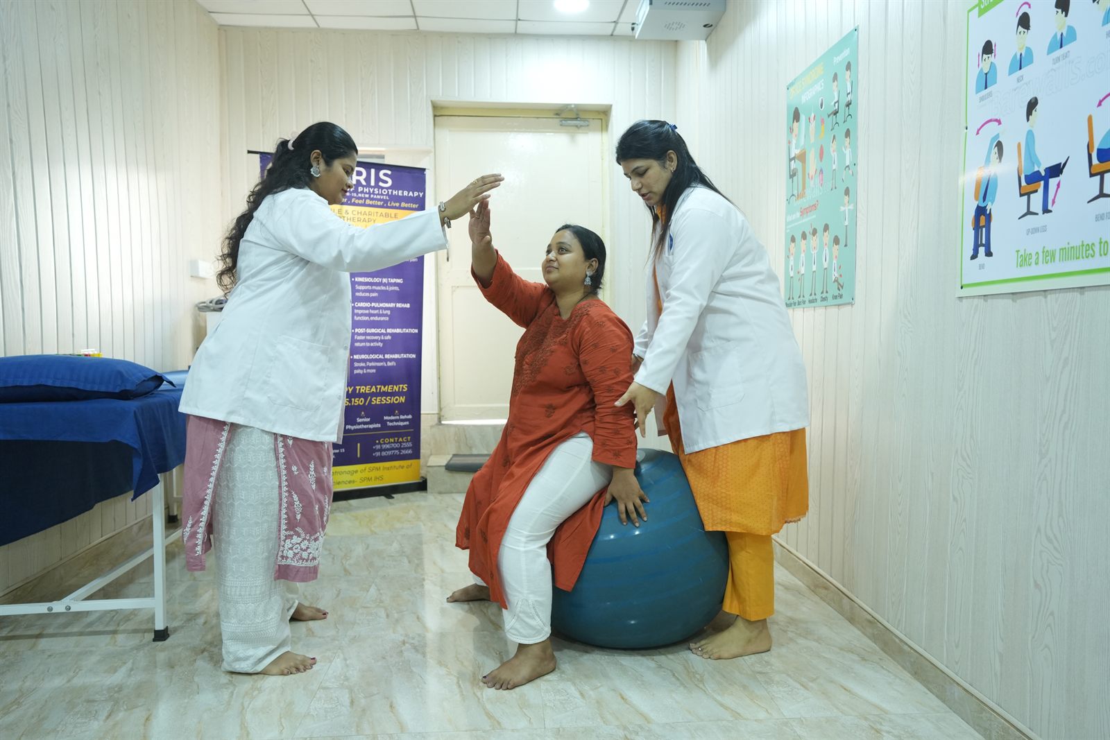 Balance training physiotherapy session at Iris Centre of Physiotherapy