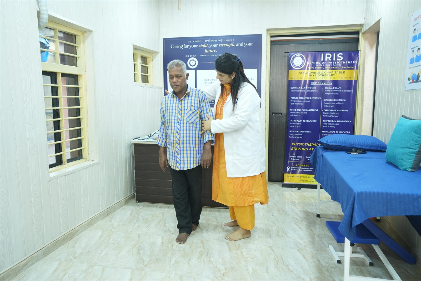 Gait training physiotherapy session at Iris Centre of Physiotherapy