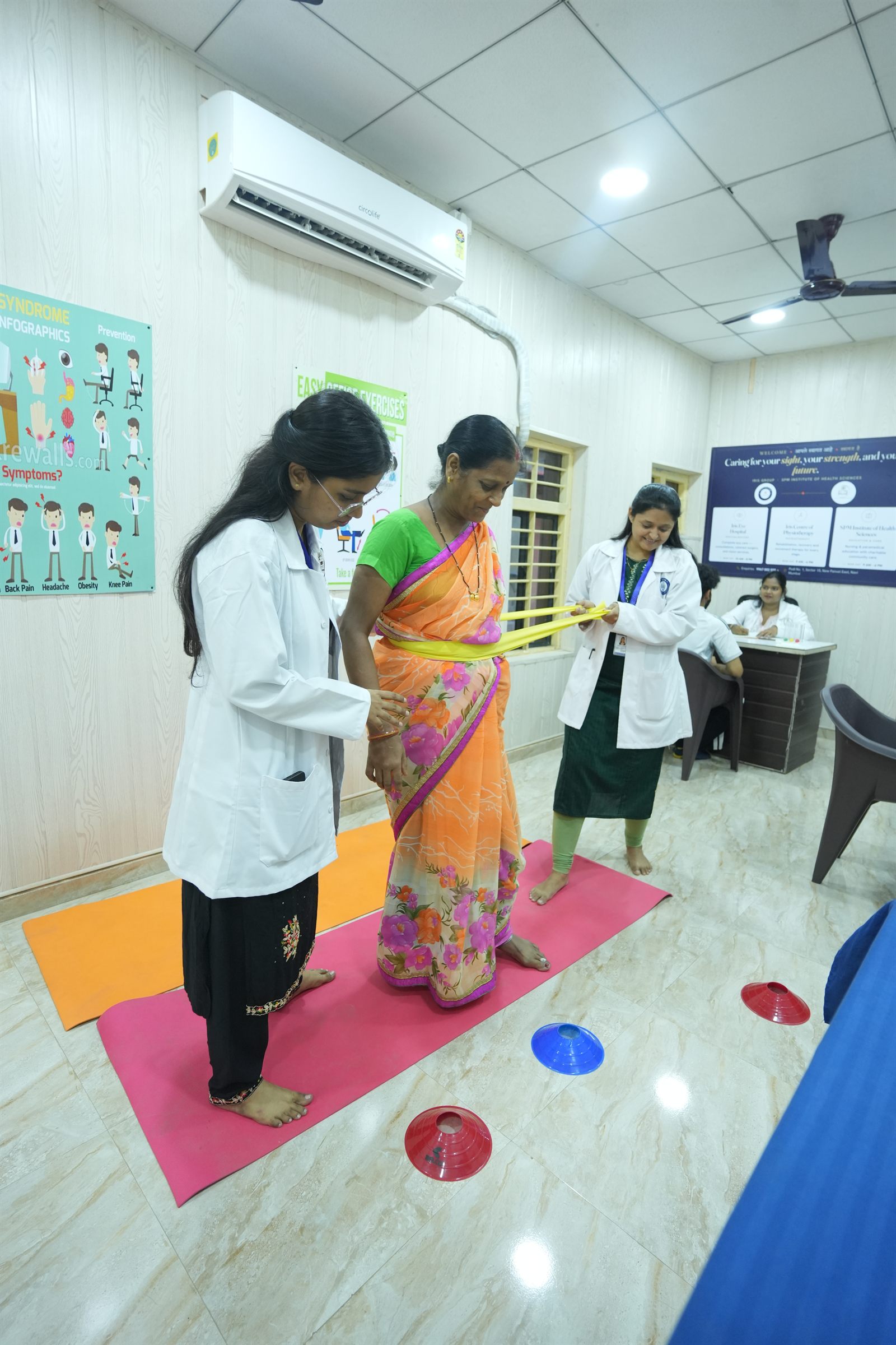 Theraband exercise session at Iris Centre of Physiotherapy