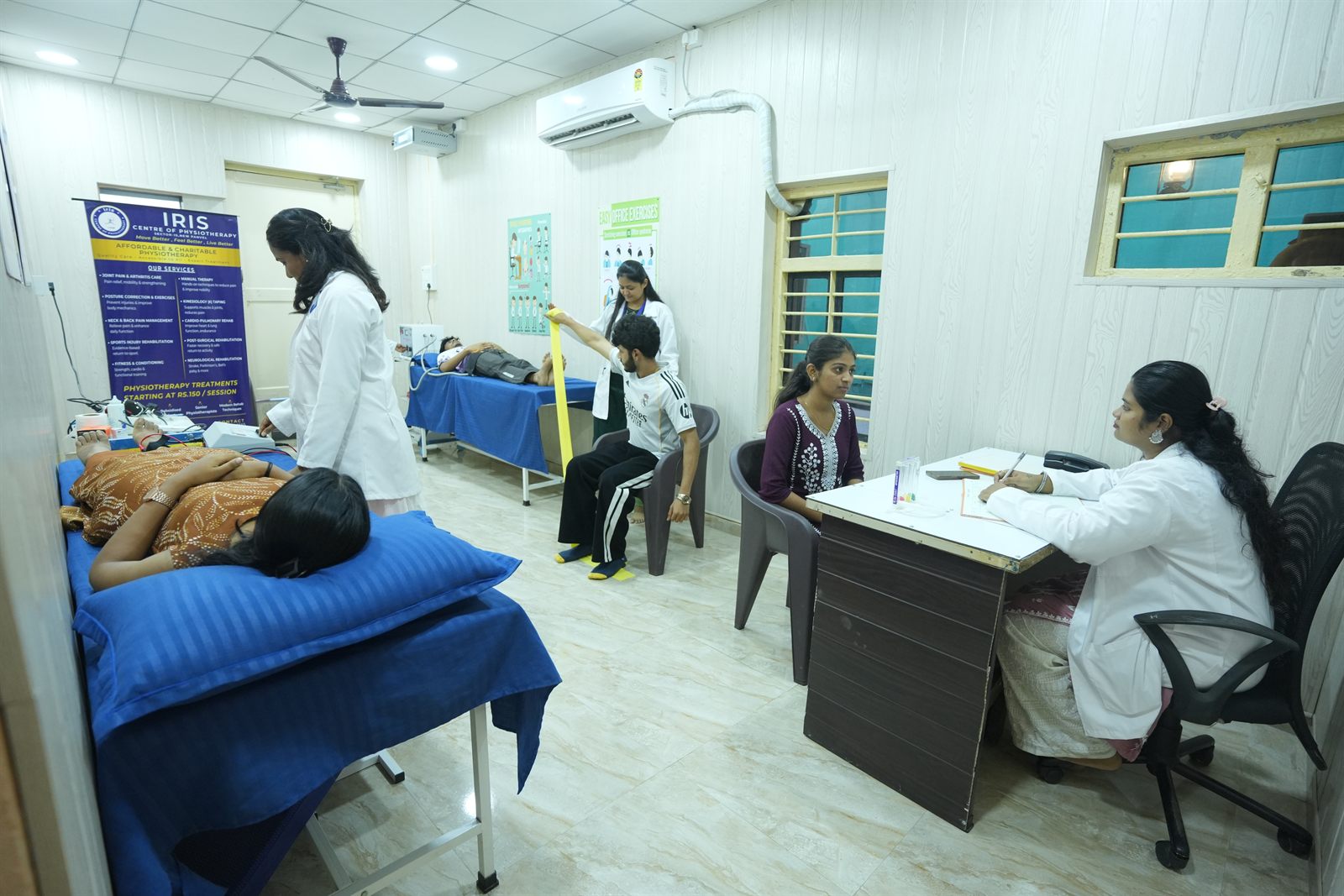 Physiotherapy clinic treatment area at Iris Centre of Physiotherapy